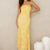 Style Empress Strapless Maxi Dress Yellow