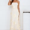 Iconic Influence Strapless Mesh Maxi Dress Yellow