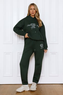 BASE Cuffed Emblem Sweatpants Green