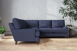 nkuku Marri Large Corner Sofa | Make To Order | Recycled Cotton Navy | No Colour