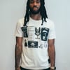 T-Shirt with Printed Patches in Ecru