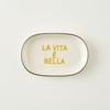 Line Oval Porcelain Serving Platter - Green