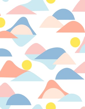 Slopes' Wallpaper by Tea Collection - Coral - Traditional / 27 in. x 27 ft.