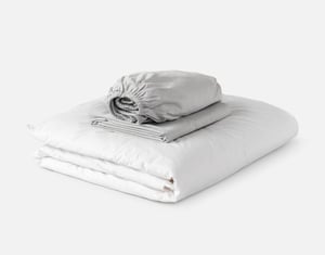 QE Home 3-Piece Crib-Sized Bamboo Cotton Bedding Bundle - Charcoal, RDS Certified, Grey