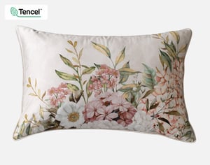 QE Home Positano Floral Pillow Sham, Floral, Beige, Queen
