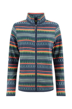 Weird Fish Rochelle Full Zip Printed Microfleece Deep Sea Blue Size 8