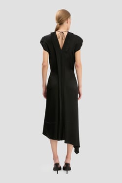 Victoria Beckham Twist Shoulder Dress In Black - 16 - Womens