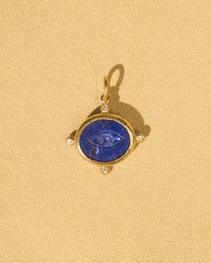 Lapis Crying Eye - 14k Yellow Gold