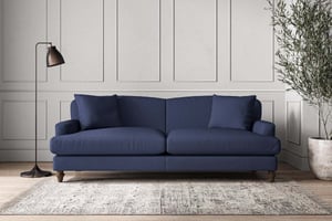 nkuku Deni Sofa | Make To Order | Grand | Recycled Cotton Navy