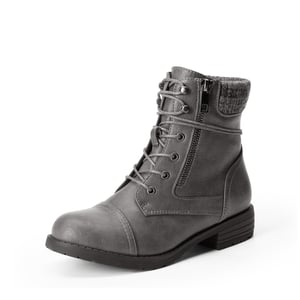 DREAM PAIRS Women   s Knit Cuff Moto Ankle Boots