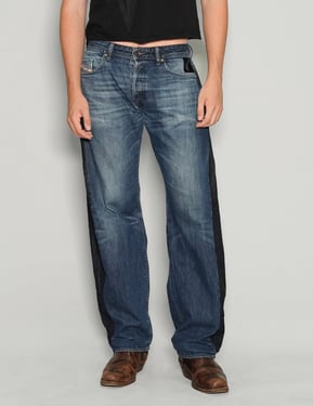 Barrel Fit Side Panel Jeans
