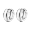 Small Chunky Hoop Earrings Silver