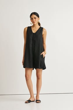 Romp and Play Romper in Black - Black / XS