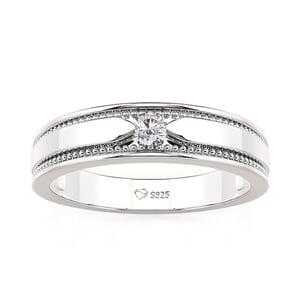 Jeulia Men's Wedding Band Milgrain Round Cut