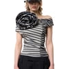 STRIPED CORSAGE TOP - M