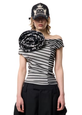 STRIPED CORSAGE TOP - XL