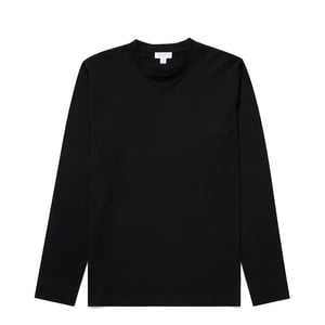 Sunspel Long Sleeve Riviera Midweight T-Shirt Black