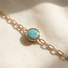 18ct Gold Plated Round Amazonite Bracelet