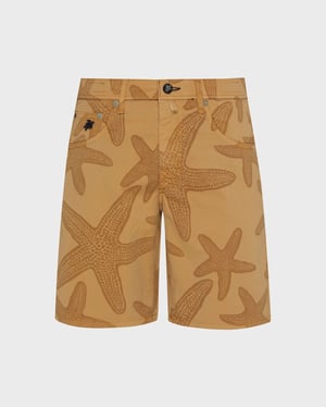 Vilebrequin - Men Bermuda Shorts Starfish Darkening Printed Gabardine - Bermuda - Garonne - Brown - Size 40