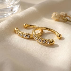 Dainty Ear Cuff Paved Conch Hoops No Piercing Required