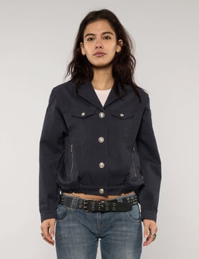 French Military Style Cropped Jacket