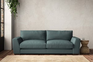 nkuku Guddu Large Sofa | Make To Order | Recycled Cotton Teal | Recycled Cotton Airforce