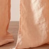 Peach 100% Linen Loop Top Curtain (Single)