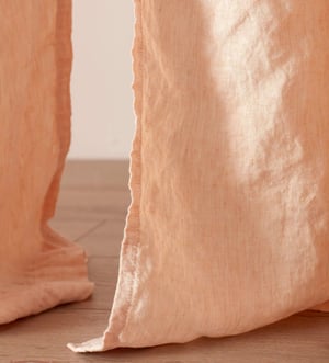 Peach 100% Linen Loop Top Curtain (Single)
