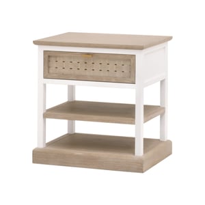 Weave 1 Drawer Smoke Gray Oak Side Table