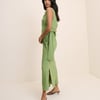 Green Boat Neck Sleeveless Elvie Maxi Dress