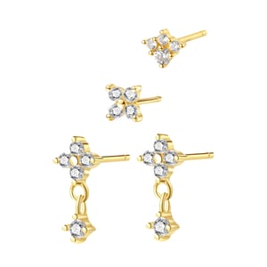 Daisy Drop Earring Set Sterling Silver