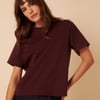 Burgundy Boxy Fit T-Shirt