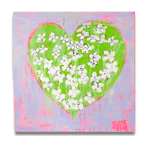 Flowers + Iced Coffee Original painting by Kerri Rosenthal