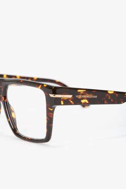 Victoria Beckham Sculpted Flat Top Frame In Havana - ONE SIZE - Womens