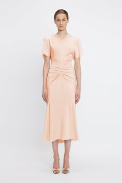 Victoria Beckham Bela Midi Dress In Blossom - Size 8 UK