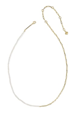 Markie Gold Half Chain Necklace Freshwater Cultured Pearl