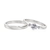 Jeulia Simple Custom Couple Ring Three Stone Milgrain