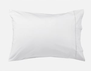 QE Home Organic Cotton Percale Pillowcases in White (Set of 2), GOTS Certified, King