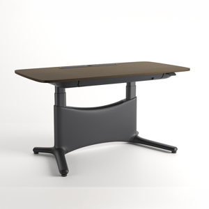 COLAMY LumiDesk All-in-1 Electric Height Adjustable Desk - 55.1"x 28.0" / Walnut-Black / MFC