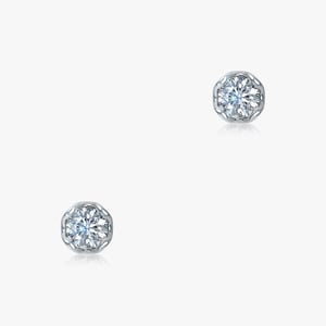 Lotus Petals Diamond Stud Earrings - 0.50 CT