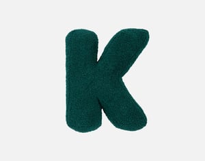 QE Home Alphabet Letter Cushion in K, Green