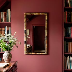 Tortie mirror in natural bone