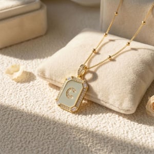Gold Plated Personalised Initial CZ Letter Necklace - Z