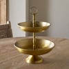 nkuku Mahika Stand | Serveware | One Size | Antique Brass