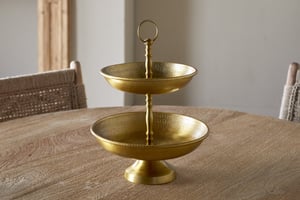 nkuku Mahika Stand | Serveware | One Size | Antique Brass