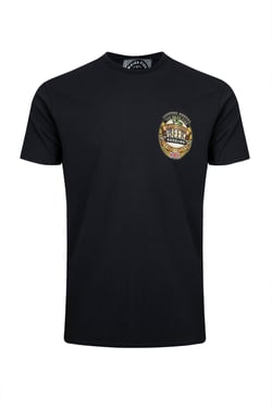 Weird Fish Beer Guzzling Back Print Artist T-Shirt Black Size 5XL