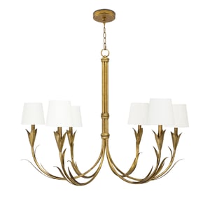 River Reed Basin Antique Gold Leaf Small Chandelier