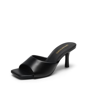 DREAM PAIRS Women   s Kitten Heel Square Toe Sandals