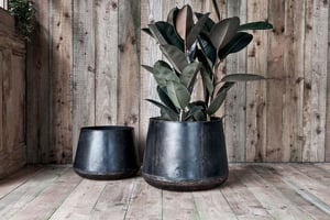 nkuku Endo Reclaimed Iron Planter | Vases & Planters | Multicolour | Aged Black