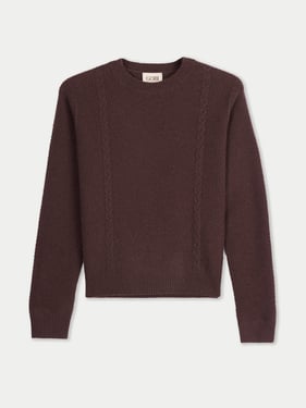 Cropped Crewneck Cashmere Sweater - XL / deep mahogany / WK1020-1894